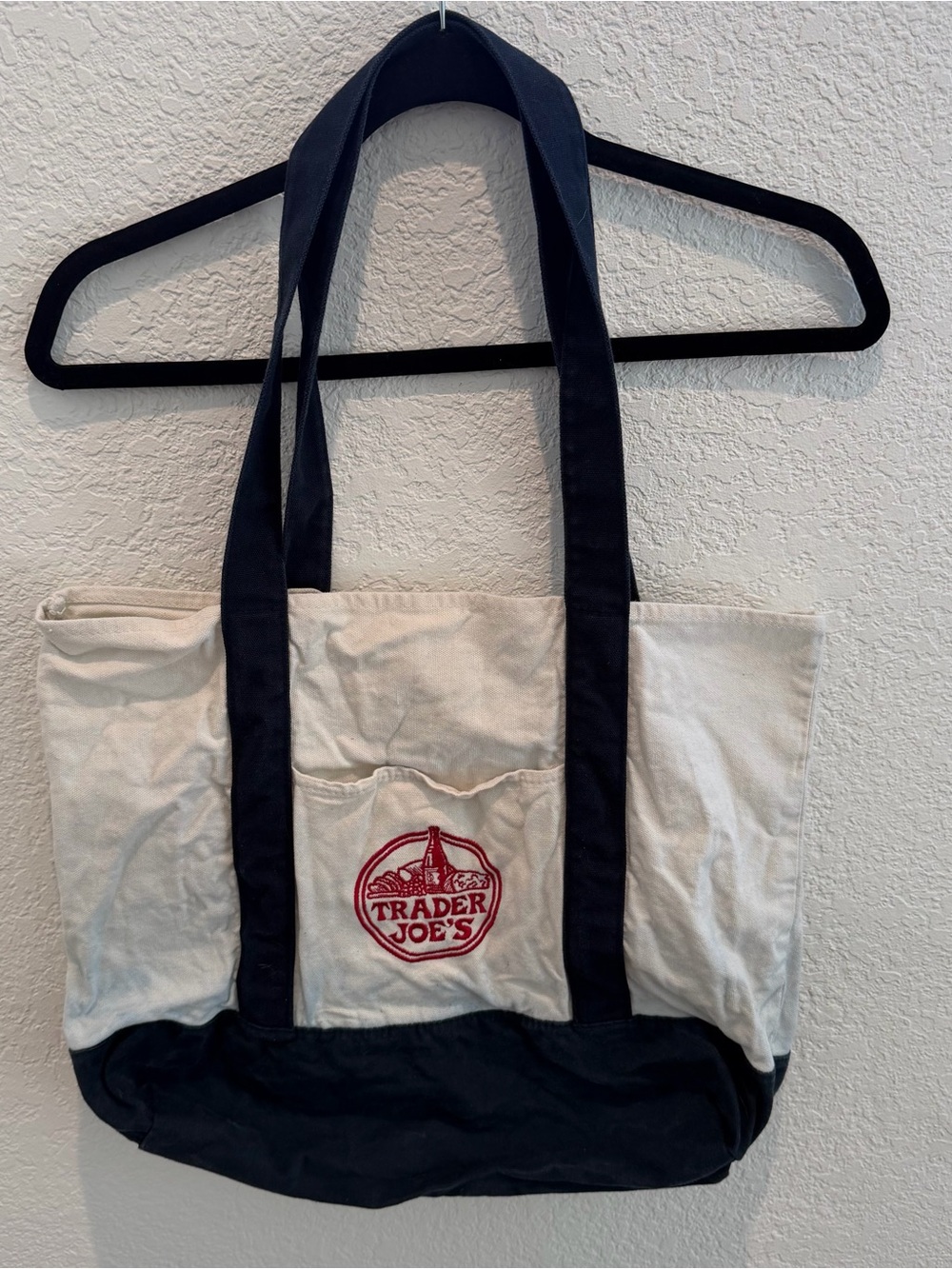 Trader Joe's Canvas Tote Bag in Cream and Black